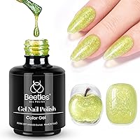 Vista 95 de Beetles - Esmalte de uñas de gel rosa de 0.51 onzas líquidas, esmalte de uñas de gel rosa nude, lámpara LED UV para arte de uñas, manicura de larga