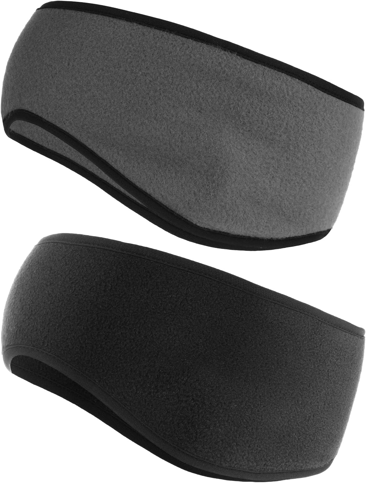 Ear Warmers Headband, 2 Pieces Winter Earmuffs for Women and Men, Fleece Ear Covers, Moisture Wicking Sweatband for Running, Ski, Sport
