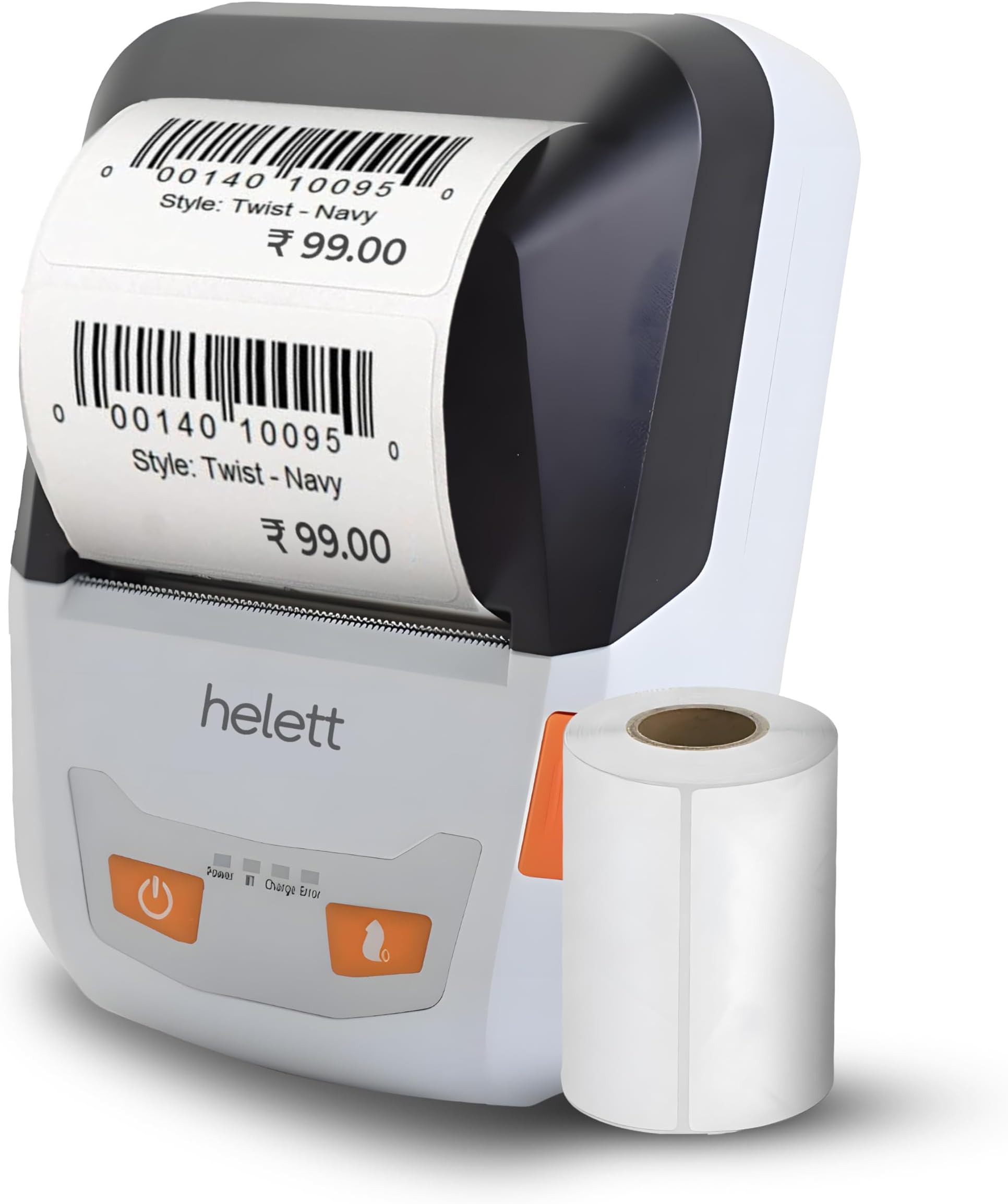 helett® H65Clite Portable Bluetooth Thermal Label Printer 58mm(2-Inch Max Width) | Connect Android iOS & Laptop via USB | 203DPI High-Resolution Printing | 115 Labels Included | 1-Year Warranty