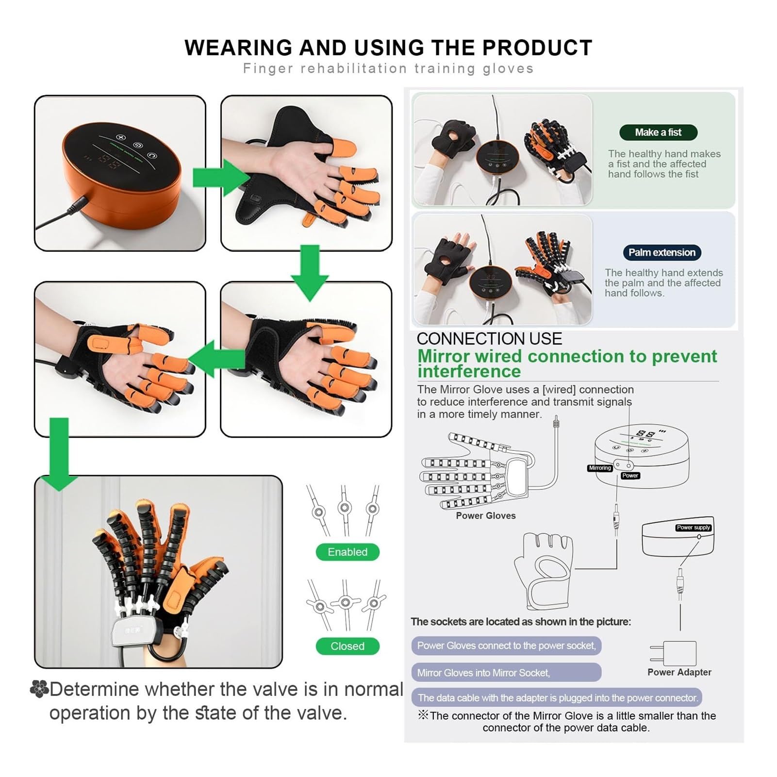 Intelligente Handreha-Handschuhe für Schlaganfall-Patienten - Roboter Gestenschuh mit Spiegeltherapie & Mehreren Modi, Finger Training für Hemiparese, Heimreha (Linke/Rechte Hand Wählbar)