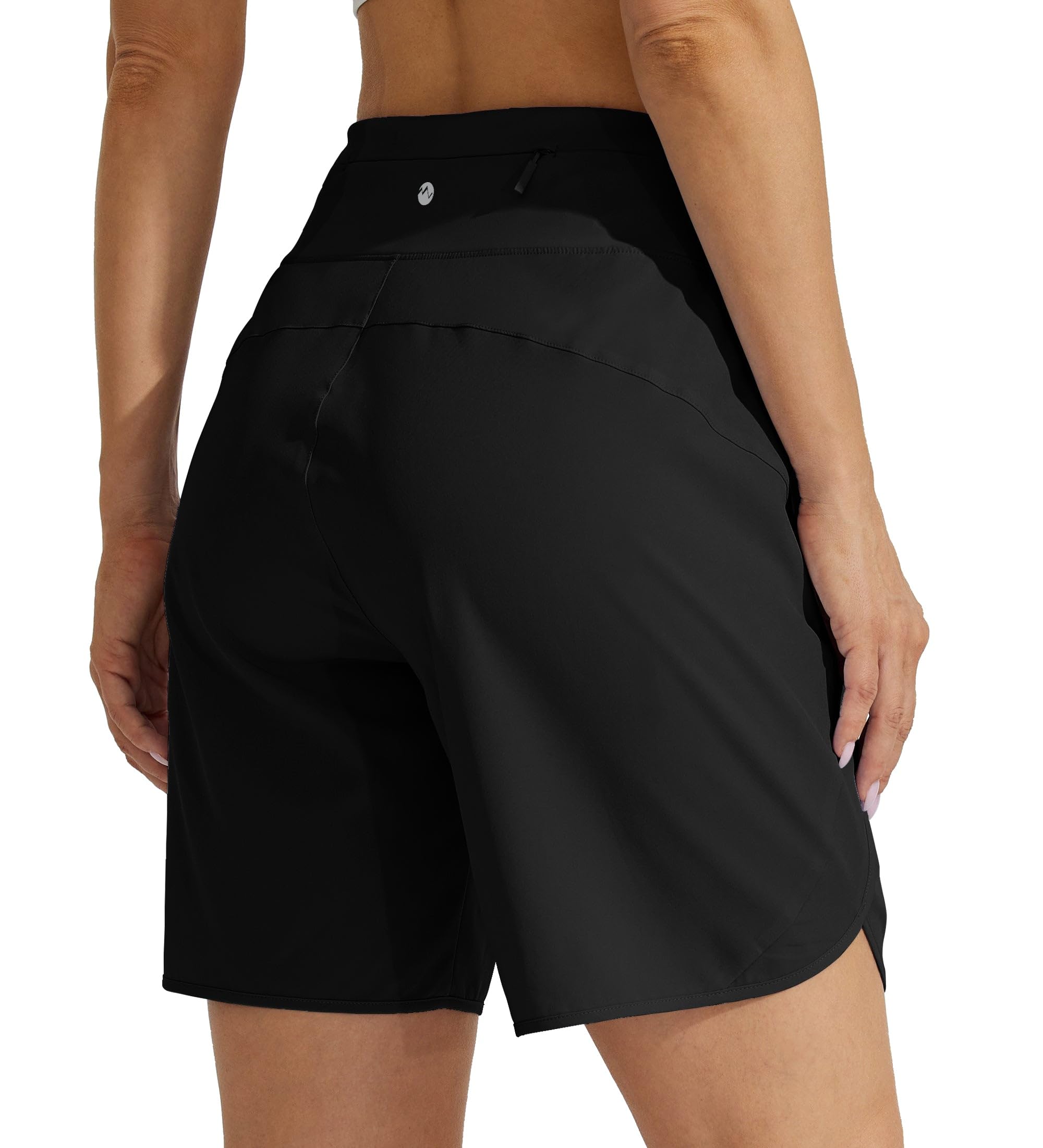 WILLIT Short de course athlétique pour femme de 12,7 cm - Long short d'entraînement - Short de randonnée - Course à pied - Short actif à séchage rapide - Taille haute - Poche zippée