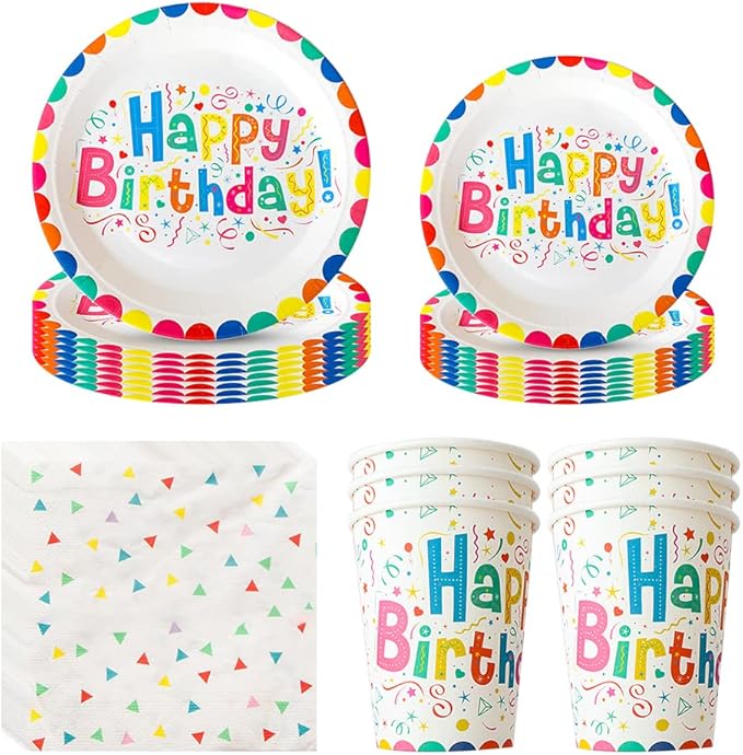 Set Stoviglie Per Feste Di Compleanno A Tema Animali - Piatti, Bicchieri, Tovaglioli E Tovaglia Per Bambini, 56 Pezzi - Foto 9