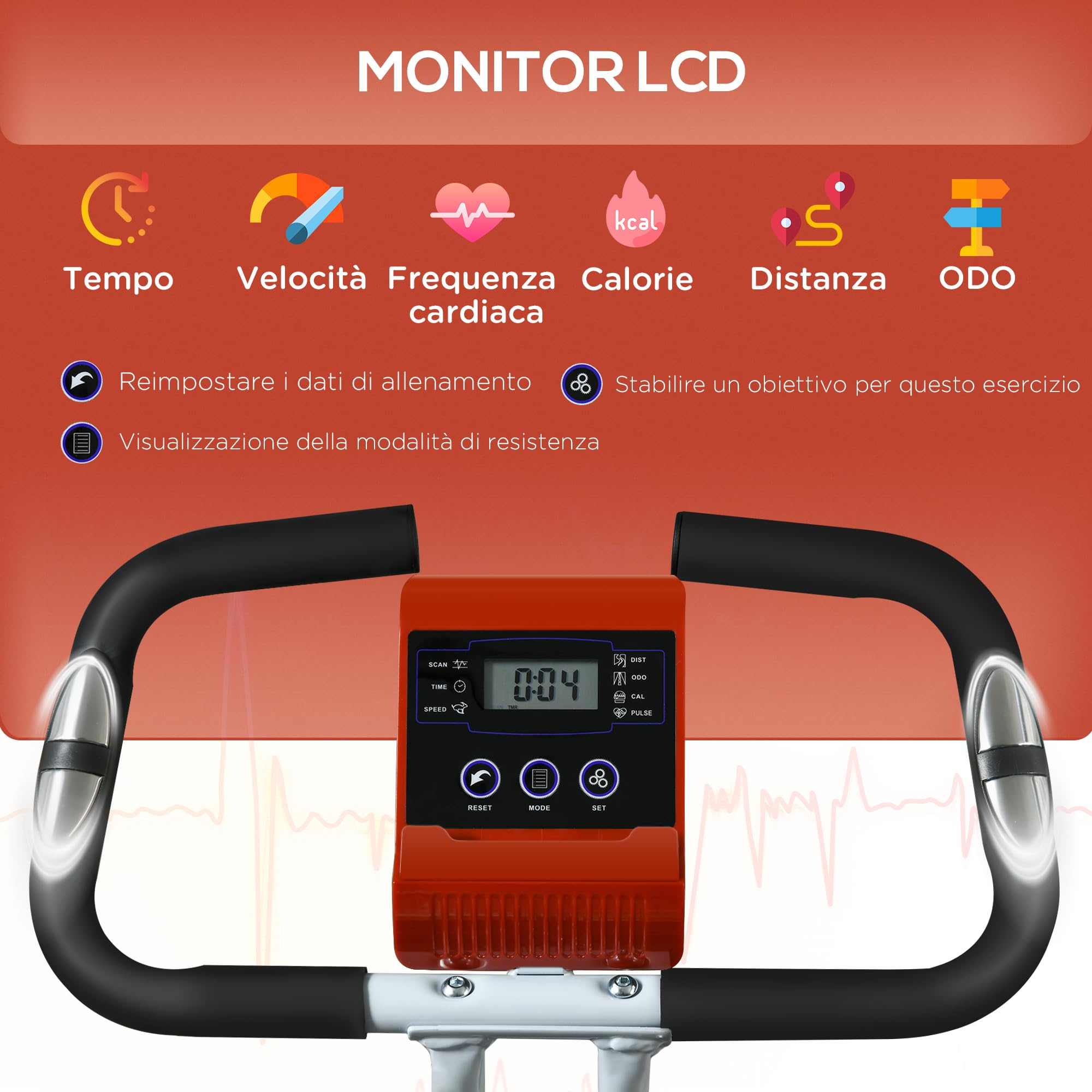 HOMCOM Cyclette da Camera con Trasmissione a Cinghia, Cyclette