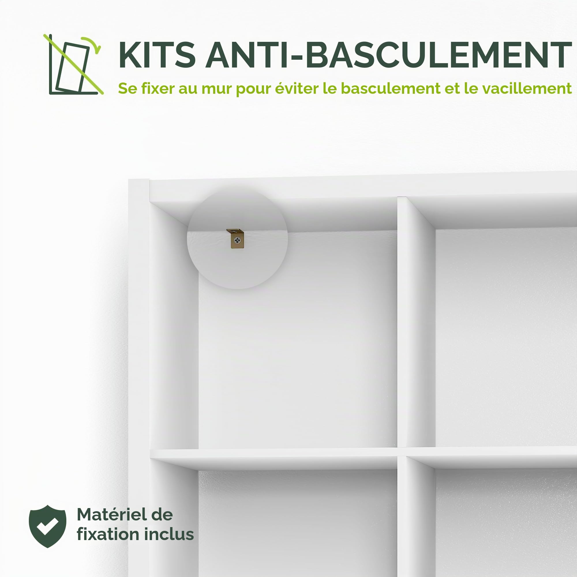 Furinno Cabine de Rangement Décorative à Dos Ouvert à 4 Cubes, Blanc