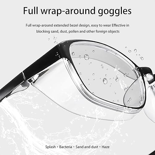 Miniatura 3 de Gafas de seguridad, antipolen, polvo, arañazos, gafas protectoras con lentes desmontables, marco de miopía