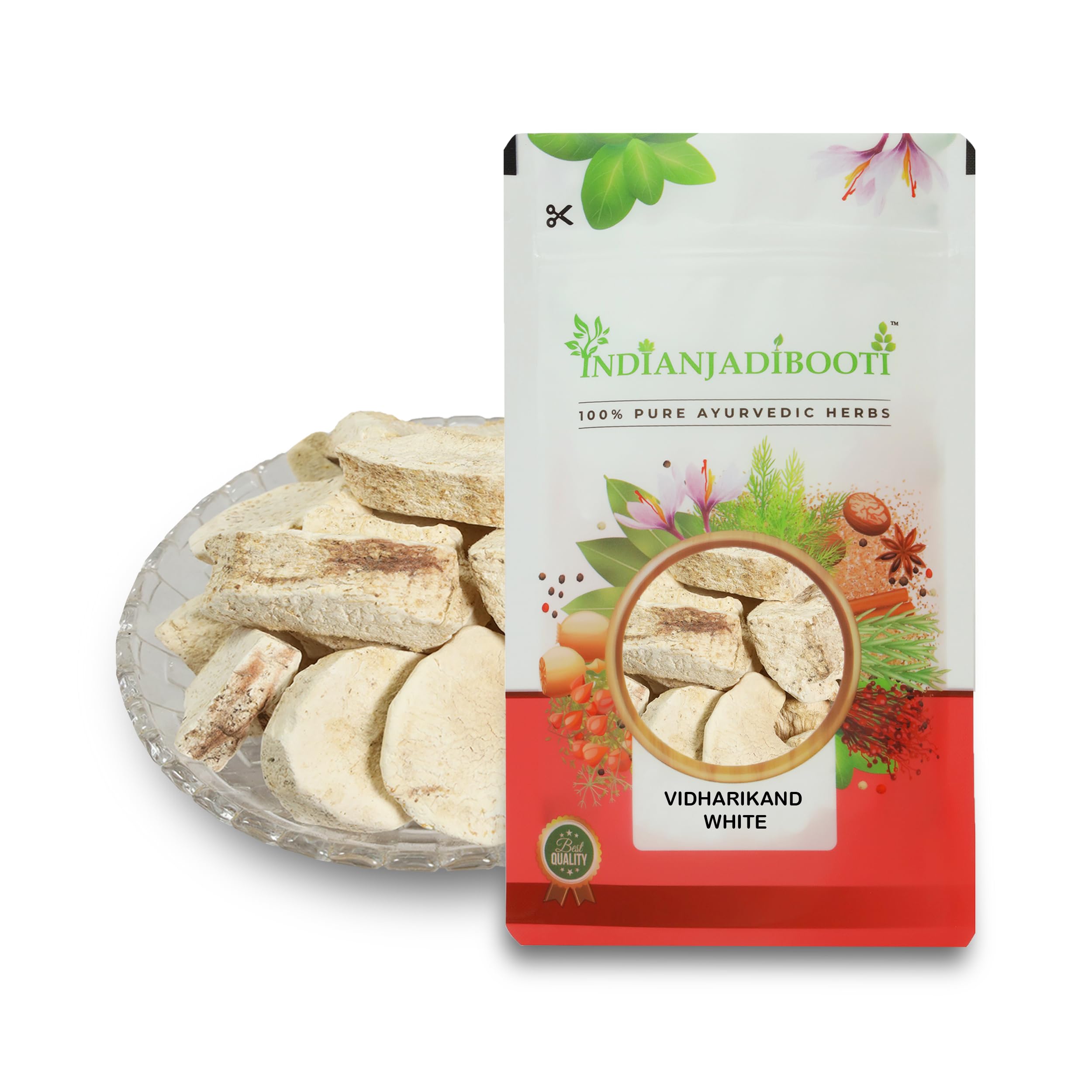 IndianJadiBooti Vidharikand Safed Powder-Vidarikand White Powder-Bidharikand-Dioscorea bulbifera, (100 Grams Pack)