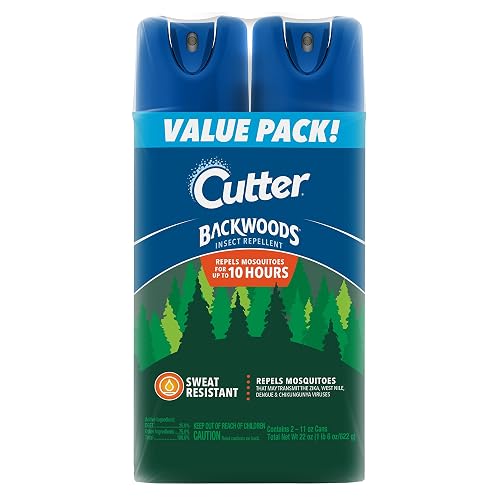 Cutter Backwoods Insect Repellent (2 Count), 25% DEET, 11 oz Aerosol