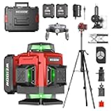360° Laser Level with Tripod, 4D 16 Lines Green Laser Level, Self-Leveling Tool for Construction and Renovation, Complete Kit with Accessories