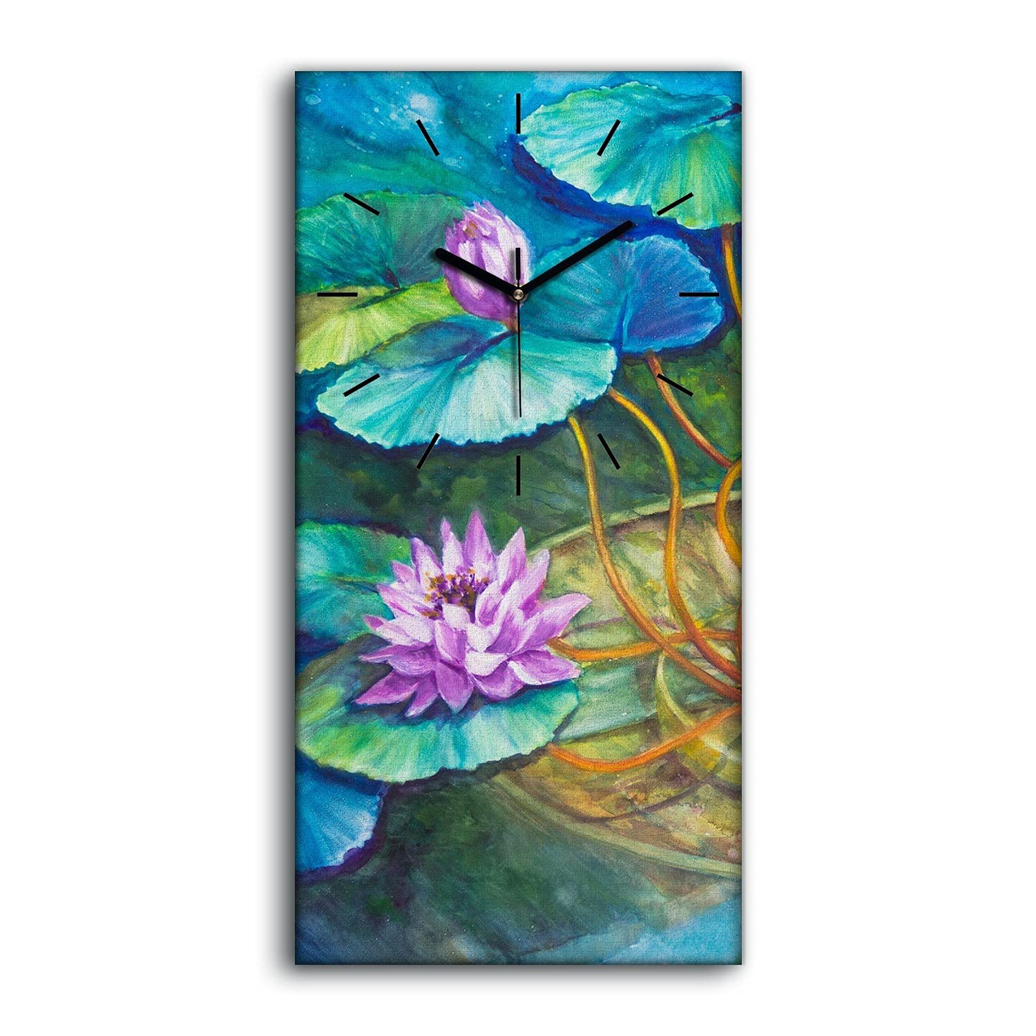 Horloge sur Toile Silencieuse Sans Tic-Tac Monet 30x60cm Idéale pour Dormir