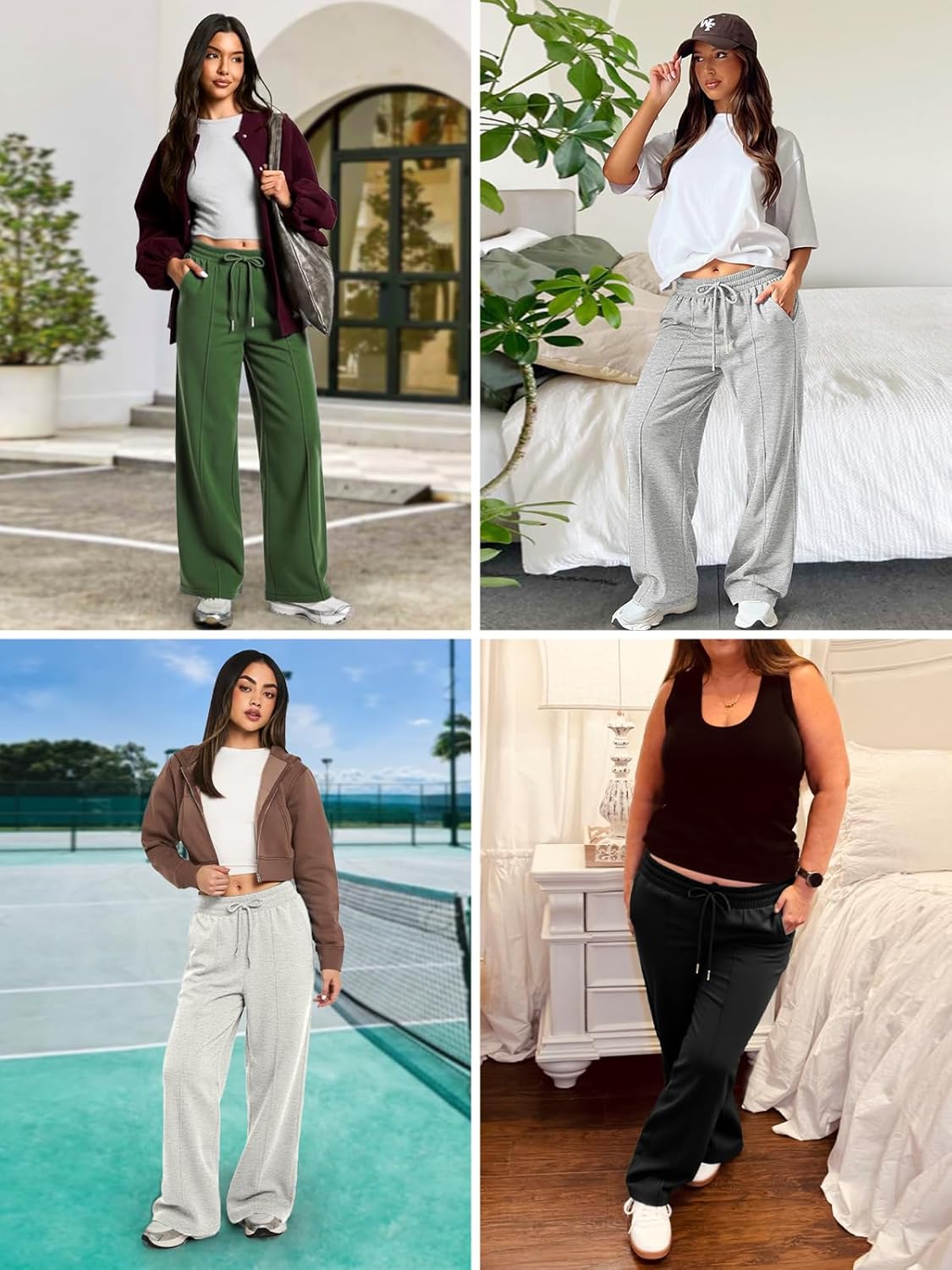 Womens Wide Leg Sweatpants Fleece Lined Baggy Pants Drawstring Athletic Joggers Fashion Winter Outfits - Image 2
