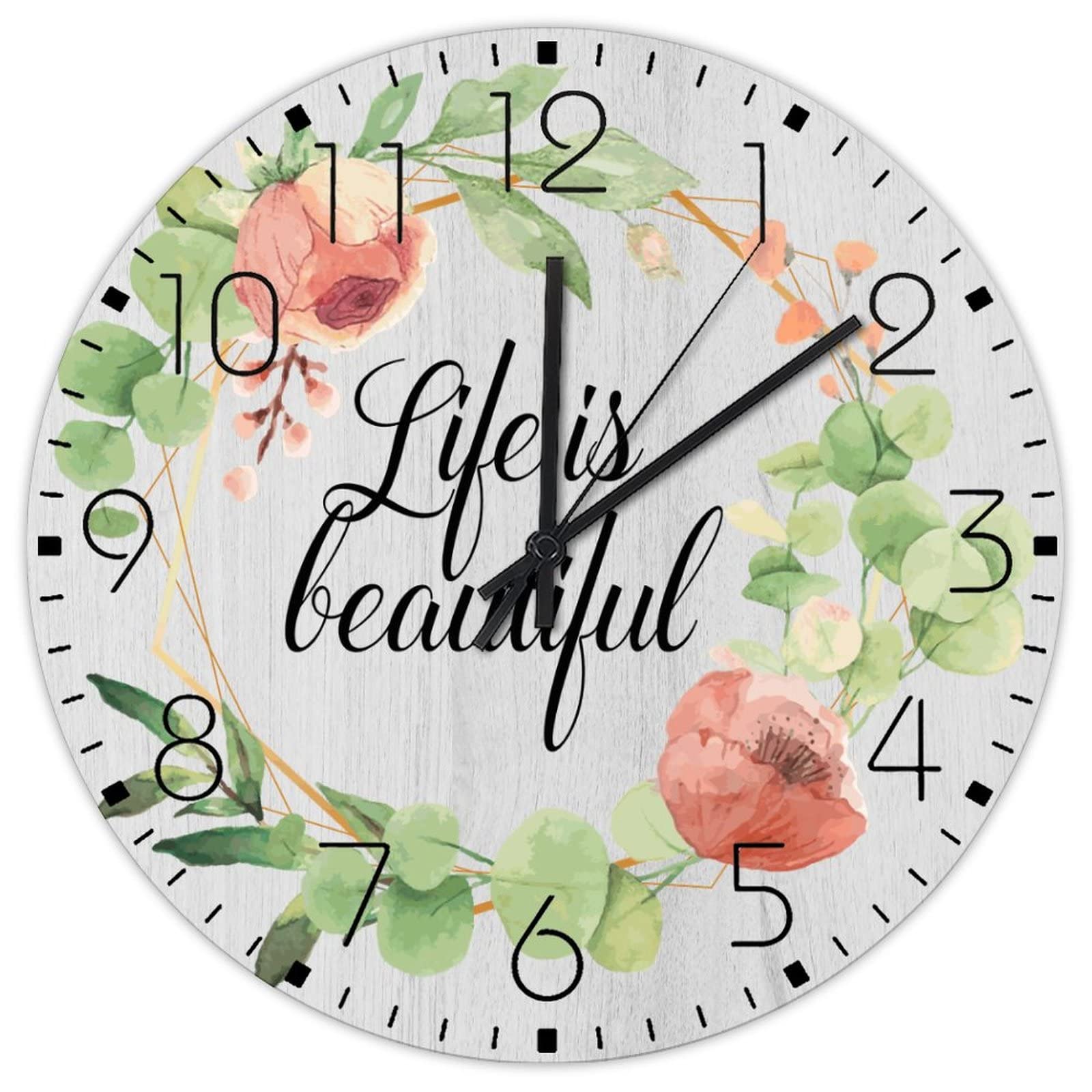 Horloge minimaliste en bois à quartz silencieuse pour chambre fille