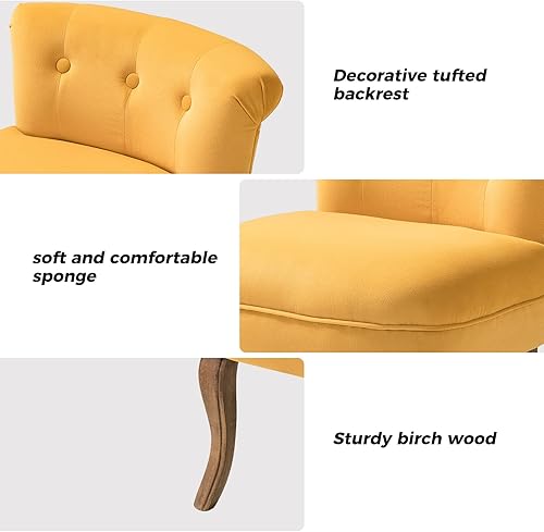 Miniatura 5 de HULALA HOME Taburete de tocador de terciopelo, moderna silla de terciopelo con respaldo, reposapiés multifuncional, silla de maquillaje tapizada,