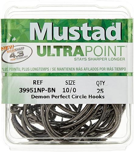 Miniatura 2 de Mustad UltraPoint Demon Anzuelo de alambre extrafino para bagre, carpa, mojarra azul, atún, anzuelo de pesca de agua salada o agua dulce, Negro