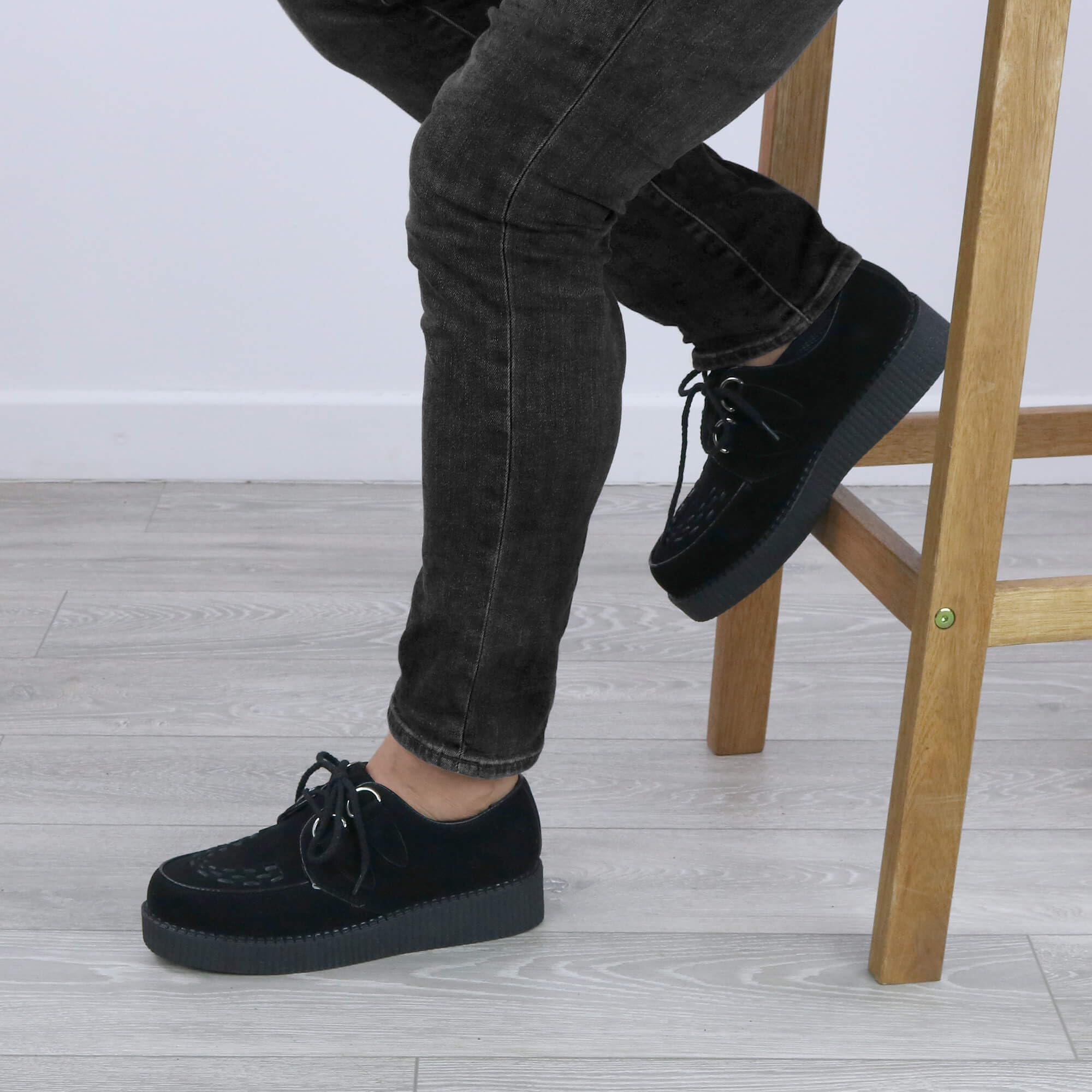 Scarpe Plateau Stringate da Uomo con Zeppa Stile Gotico Punk Creepers Numero