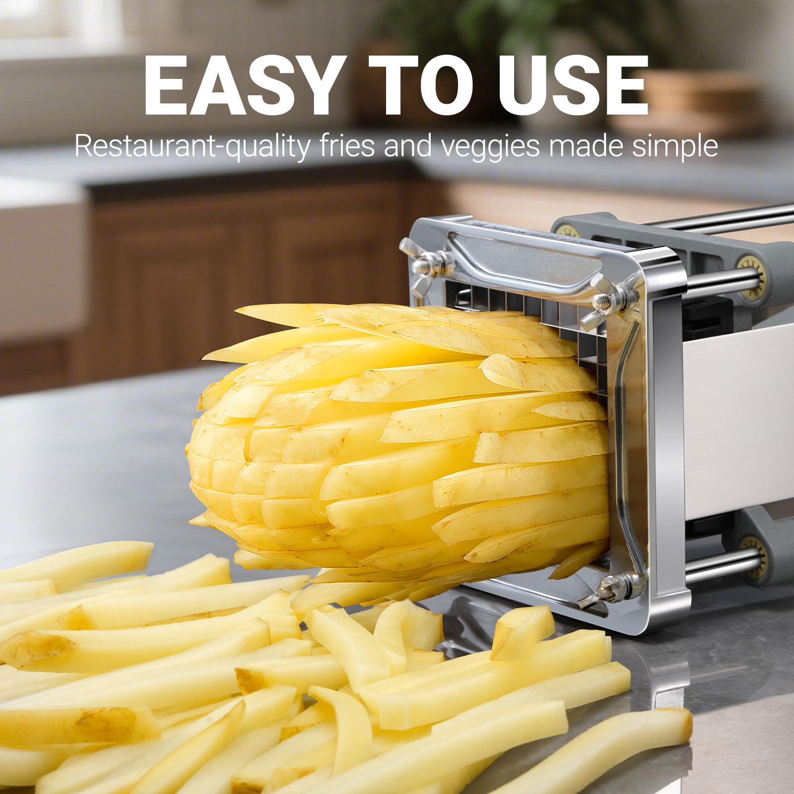 Potato Chipper, Sopito Professional Chip Cutter Machine Stainless Steel with 1/2 Inch - Image 3