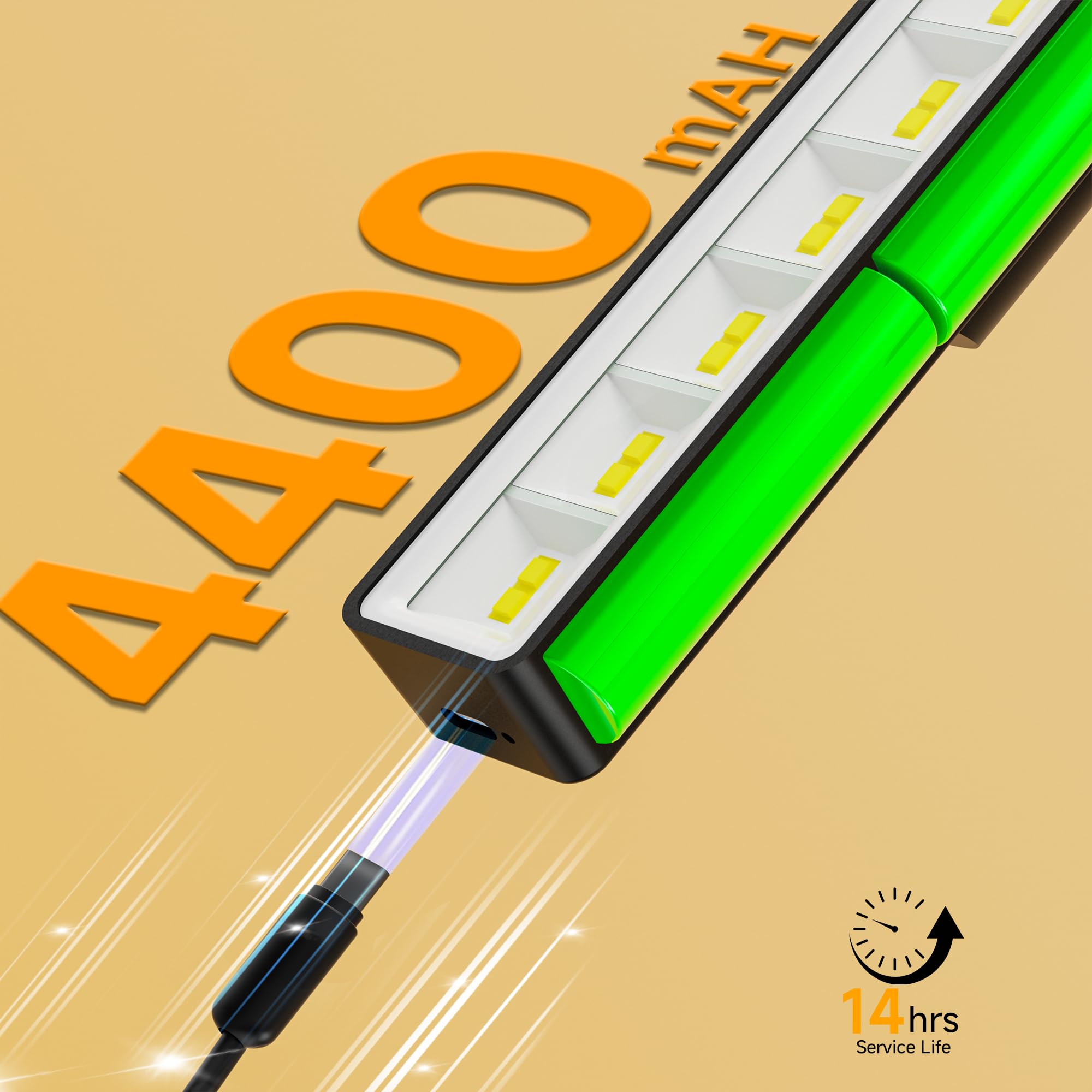 Lot de 2 lampes pour tableau, 4 400 mAh, à piles rechargeables, sans fil, à intensité variable, éclairage magnétique pour décoration murale, cadre et galerie (30,5 cm, noir)