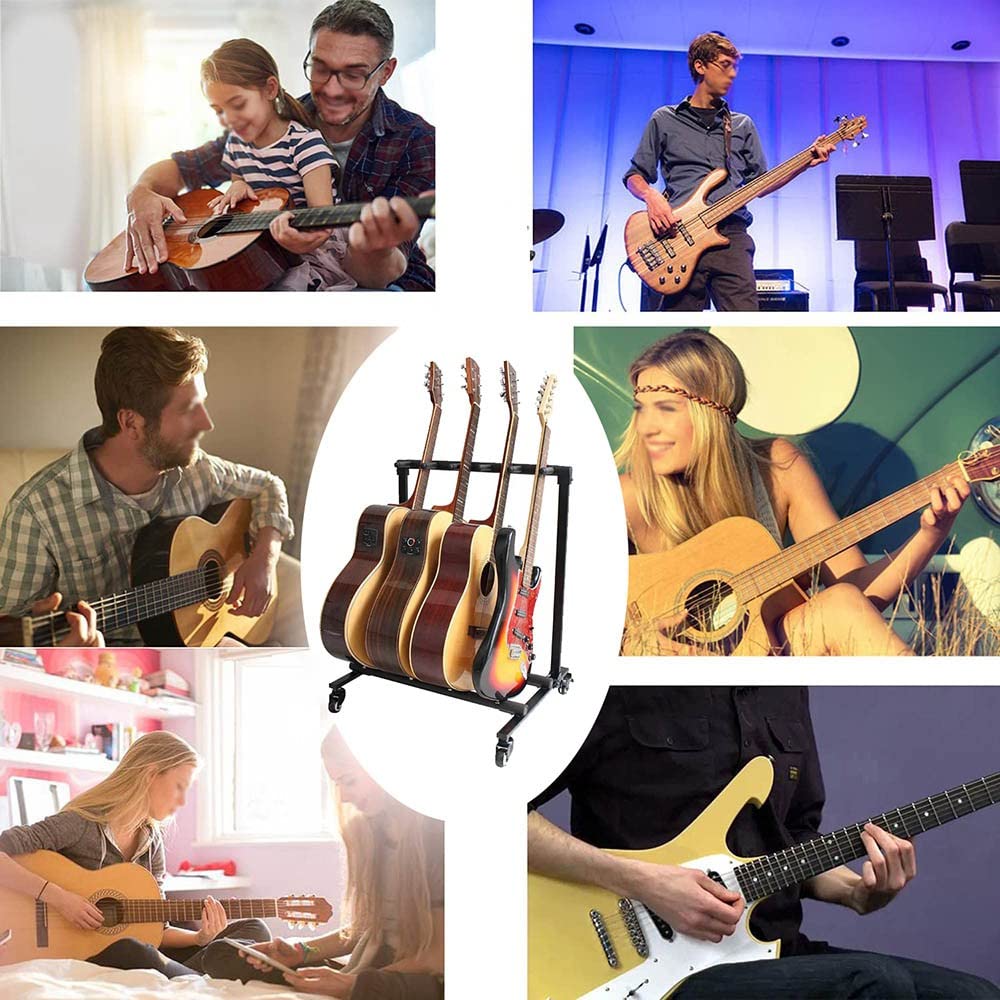 Supporto Per Chitarra Pieghevole - Per 9 Chitarre, Elettrica, Acustica E Basso - Foto 2