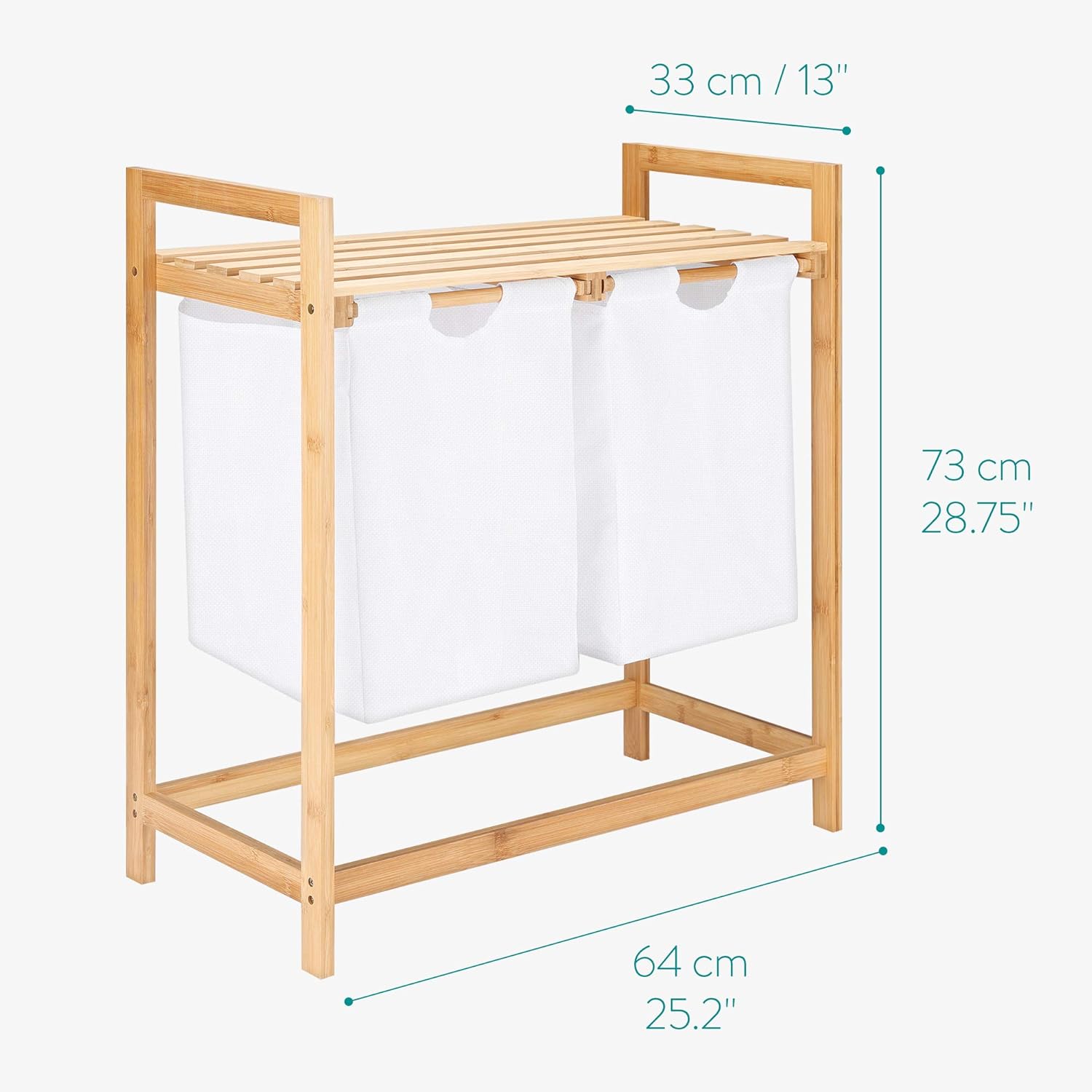 Blасk Frіdау - 60% оƒƒ Navaris Bamboo Laundry Hamper - Pull-Out Dirty Clothes Compartment Drawers for Bedroom, Bathroom - Wooden Self Assembled Laundry Compartments Bеѕt Dеаl 🛒 Navaris Bamboo Laundry Hamper - Pull-Out Dirty Clothes Compartment Drawers for Bedroom, Bathroom - Wooden Self Assembled Laundry Compartments