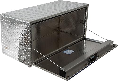 Vista 78 de Buyers Products 1705102 - Caja de herramientas para debajo del cuerpo de camión de aluminio de rosca diamantada, 18 x 18 x 14 pulgadas, fabricada
