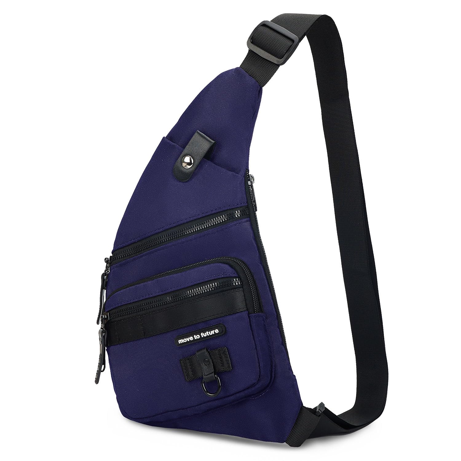Qidelong Unisex Blue Sling Bag Anti-Theft Crossbody Chest Shoulder Backpack Women Men, Lightweight Personal Pocket Bag For Hiking Travel, One Size