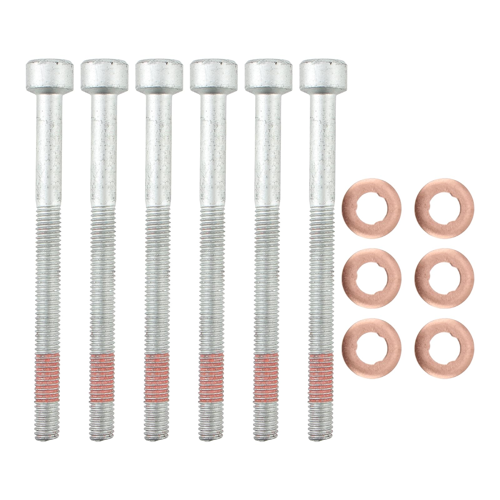 AUTOKAY 6110170060 Lower Fuel Injector Nozzle Seal Copper and Bolt Washer Kit Fits for Dodge Diesel 6Cyl for Mercedes-Benz Sprinter 2500
