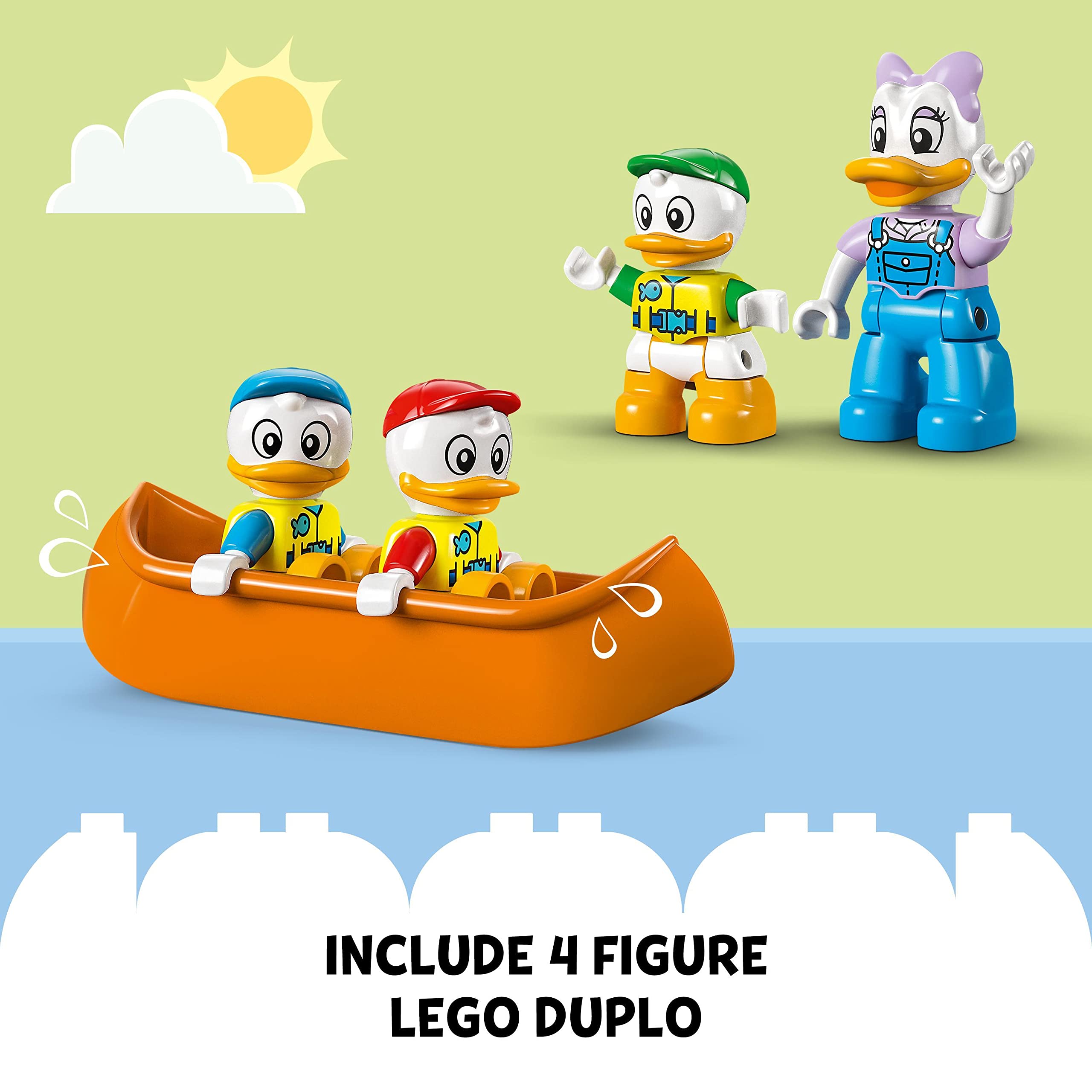 LEGO DUPLO Disney Topolino e i Suoi Amici Avventura in Campeggio, Set con Camper Giocattolo, Canoa e Figura di Paperina, Giochi per Bambini e Bambine da 2 Anni in su, Idea Regalo di Compleanno 10997