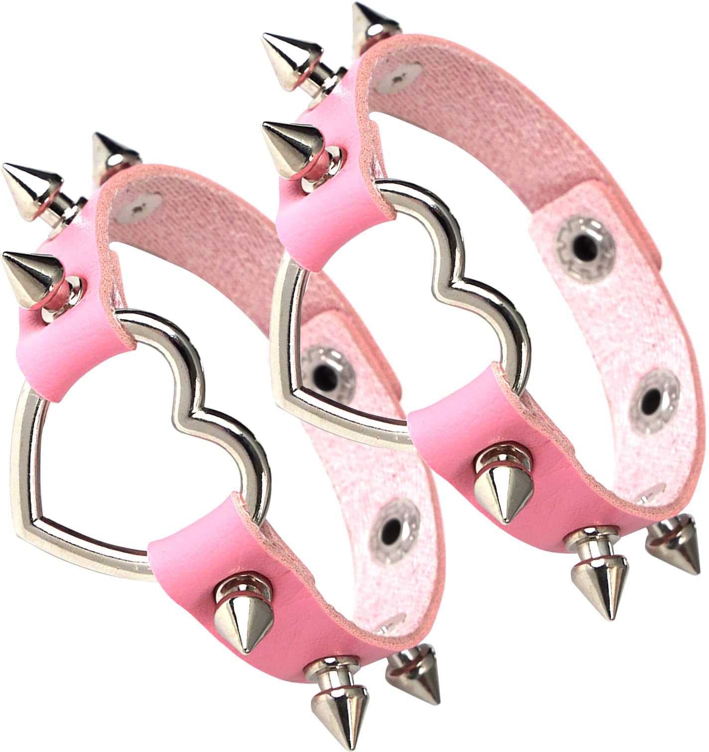 punk leather bracelet for Men Women Heart Wristband Goth metal Cuff Goth Cool Halloween Jewelry