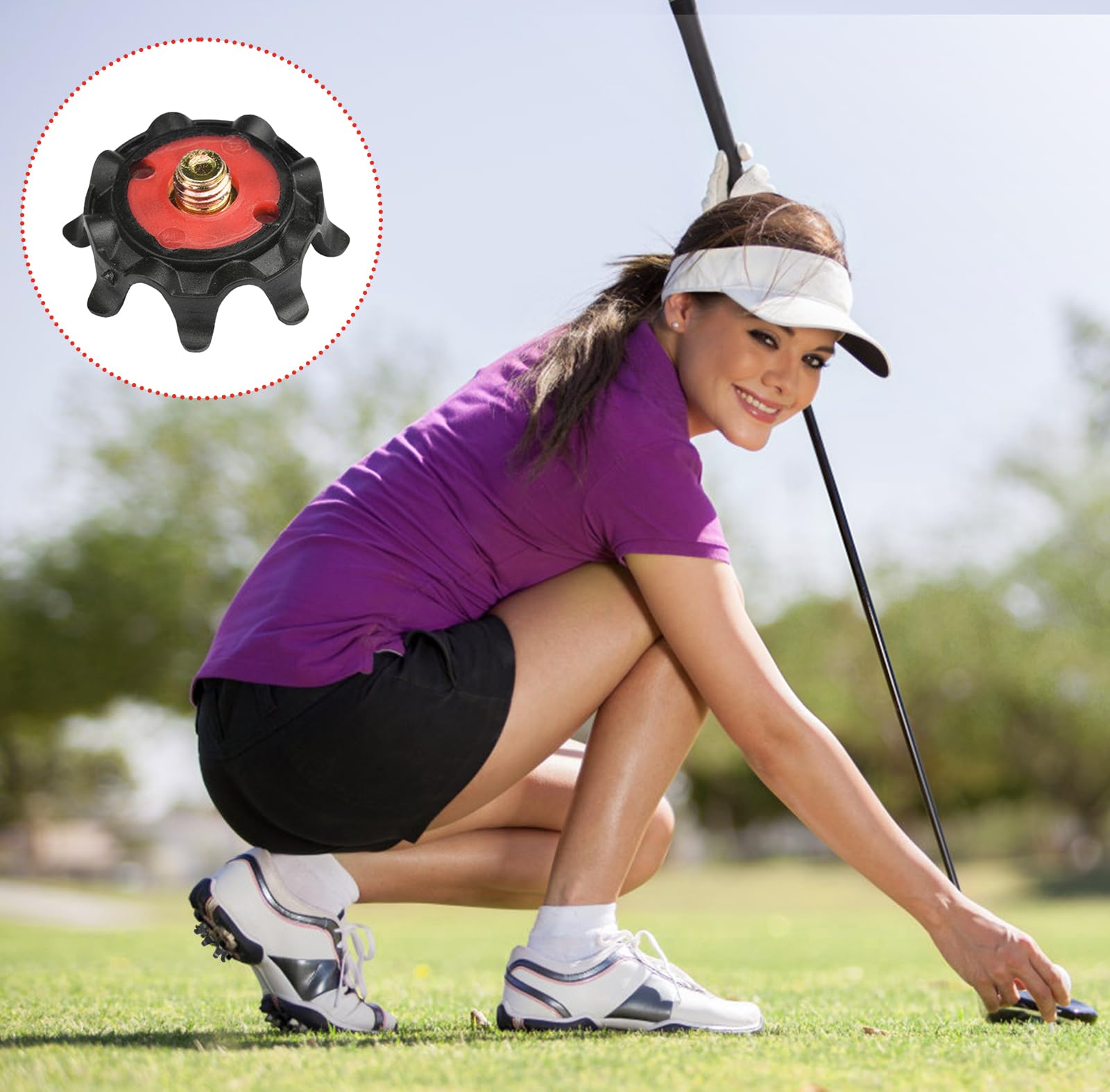 20 Pièces Crampons de Chaussures de Golf Pratiques, Taquet Shoe Spikes Cricket Replacements, Pointes de Rechange pour Amateur, Faciles à Installer