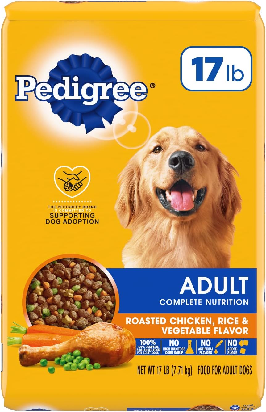 PEDIGREE Adult Complete Nutrition Roasted Chicken, Rice & Vegetable Flavor Dry Dog Food 17 Pounds