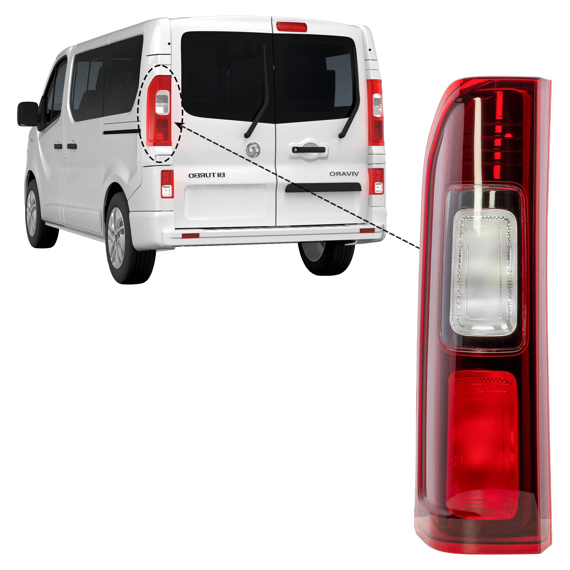 LONGLING Luce Posteriore Sinistra per Renault Trafic Nissan NV300 2014-2023 Fiat Talento Opel Vivaro B 2014-2022