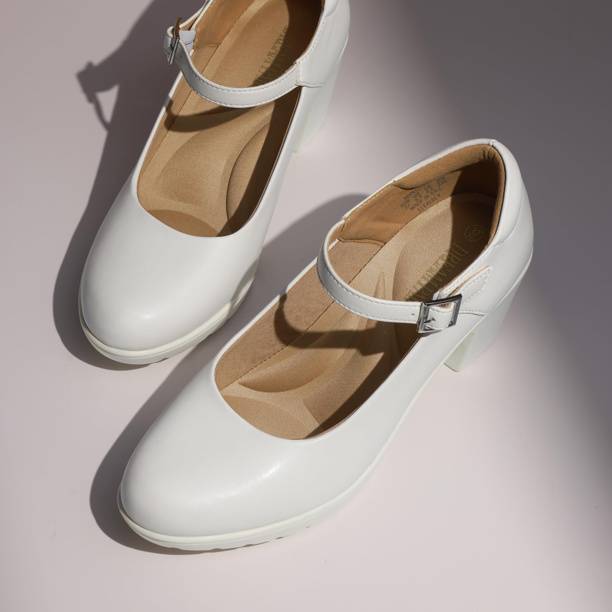 DREAM PAIRS Damskie grube niskie obcasy Mary Janes pasek na kostkę zamknięte palce buty sądowe damskie wygodne czółenka robocze wygodne okrągłe palce sukienka buty ślubne