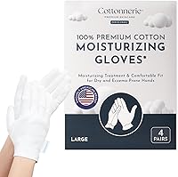 Vista 11 de 4 pares de guantes de algodón Cottonnerie Basics para manos secas al dormir, guantes hidratantes durante la noche, guantes hidratantes para manos