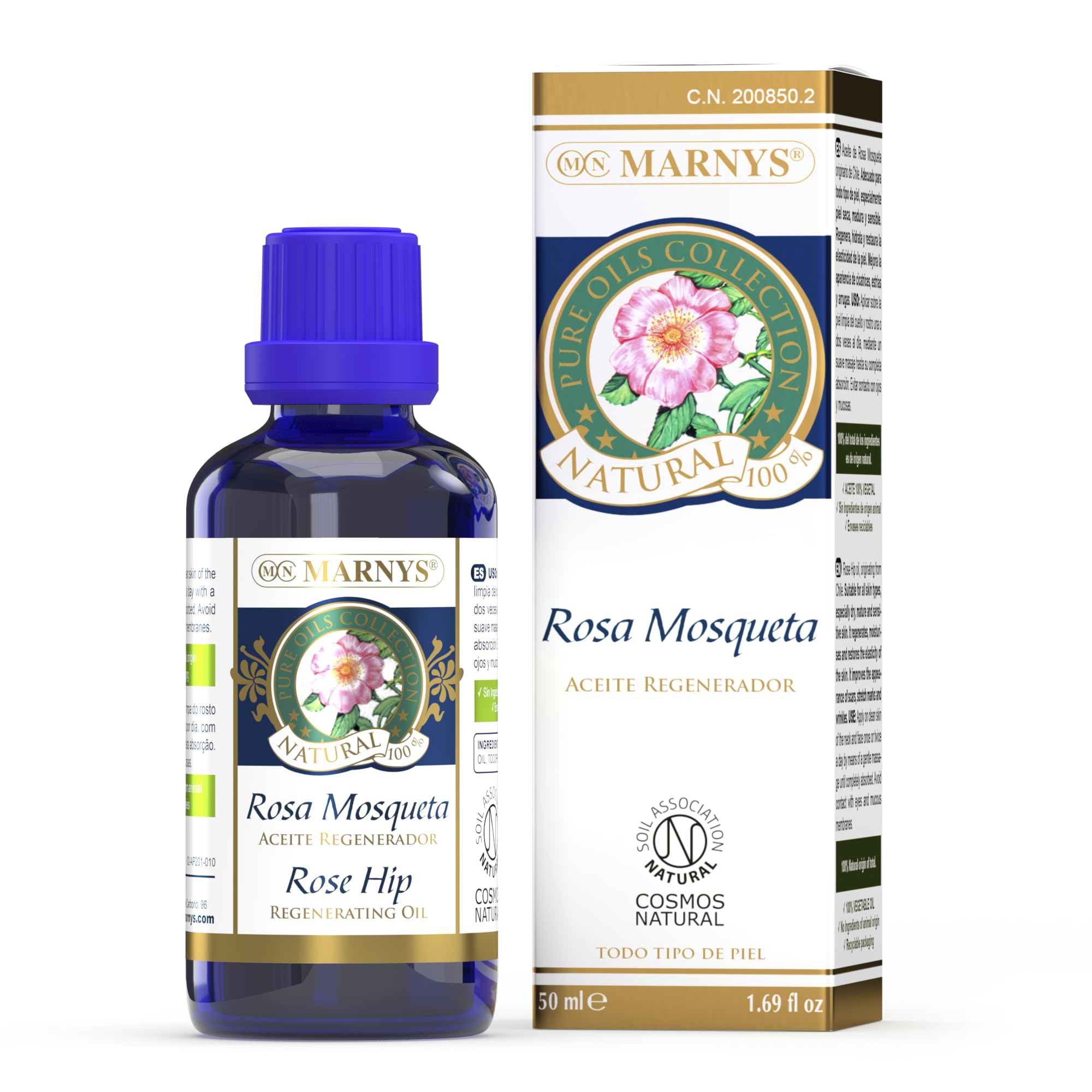 MARNYS Aceite Regenerador Rosa Mosqueta 100% Vegetal 50ml