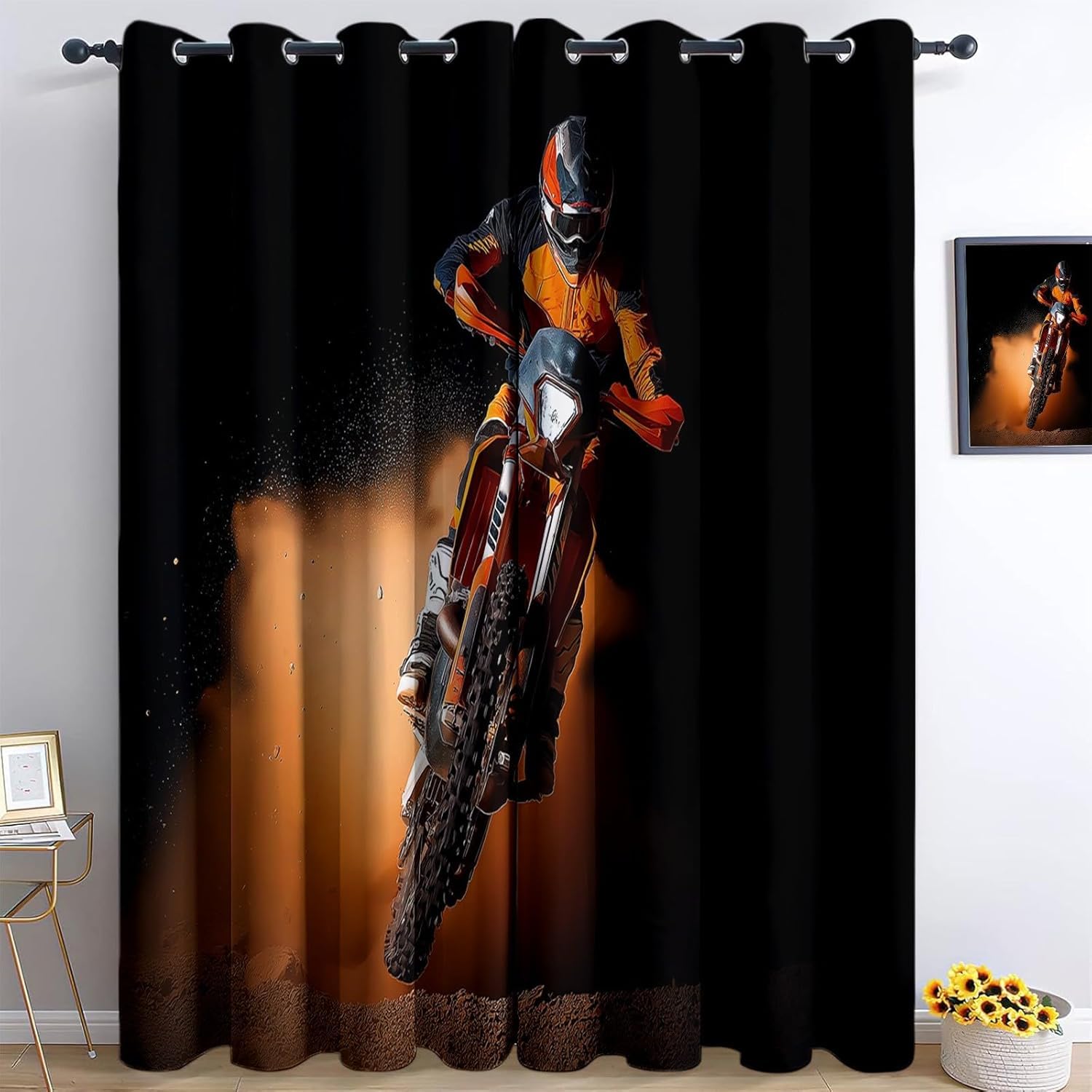 Rideaux occultants 3D de sport extrême isolants thermiques pour fenêtre de chambre