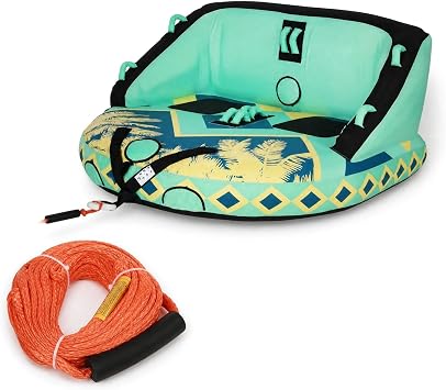 SMOOL Towable Tube for Boating, 1-4 Rider Inflatable Boat Tube with Heavy Duty 840D Nylon Cover, 0.7mm+ High-Elasticity PVC Bladder and Nylon Tow Rope Included
