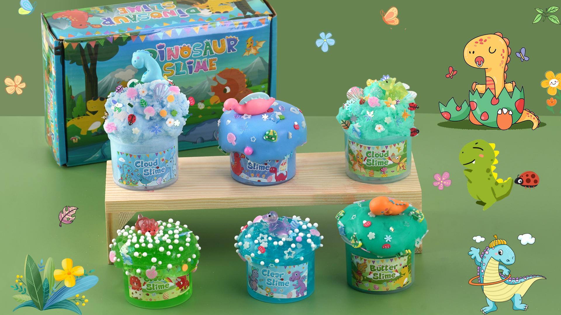 Amazon.com: LAWOHO 6 Pack Dinosaurs Slime Kit for Kids - Cloud