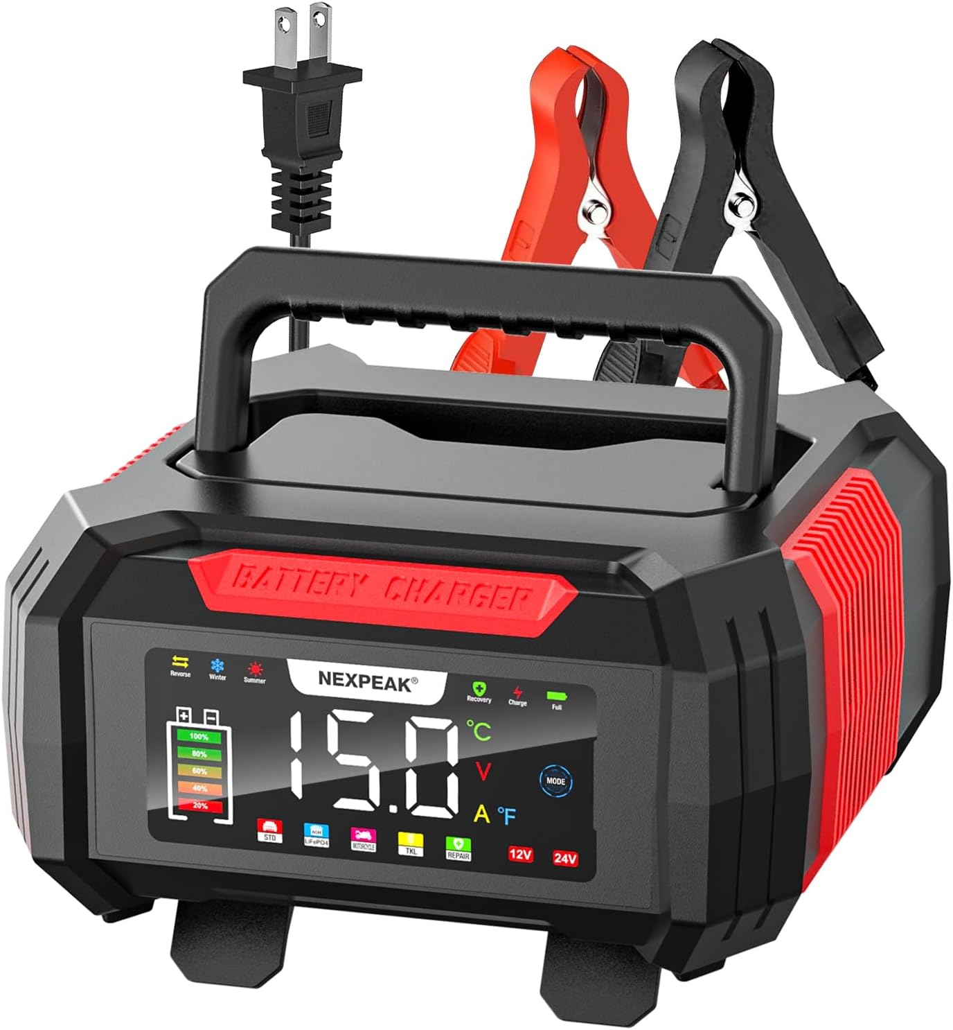 NEXPEAK 15A Battery Charger with clamps na eriri ike