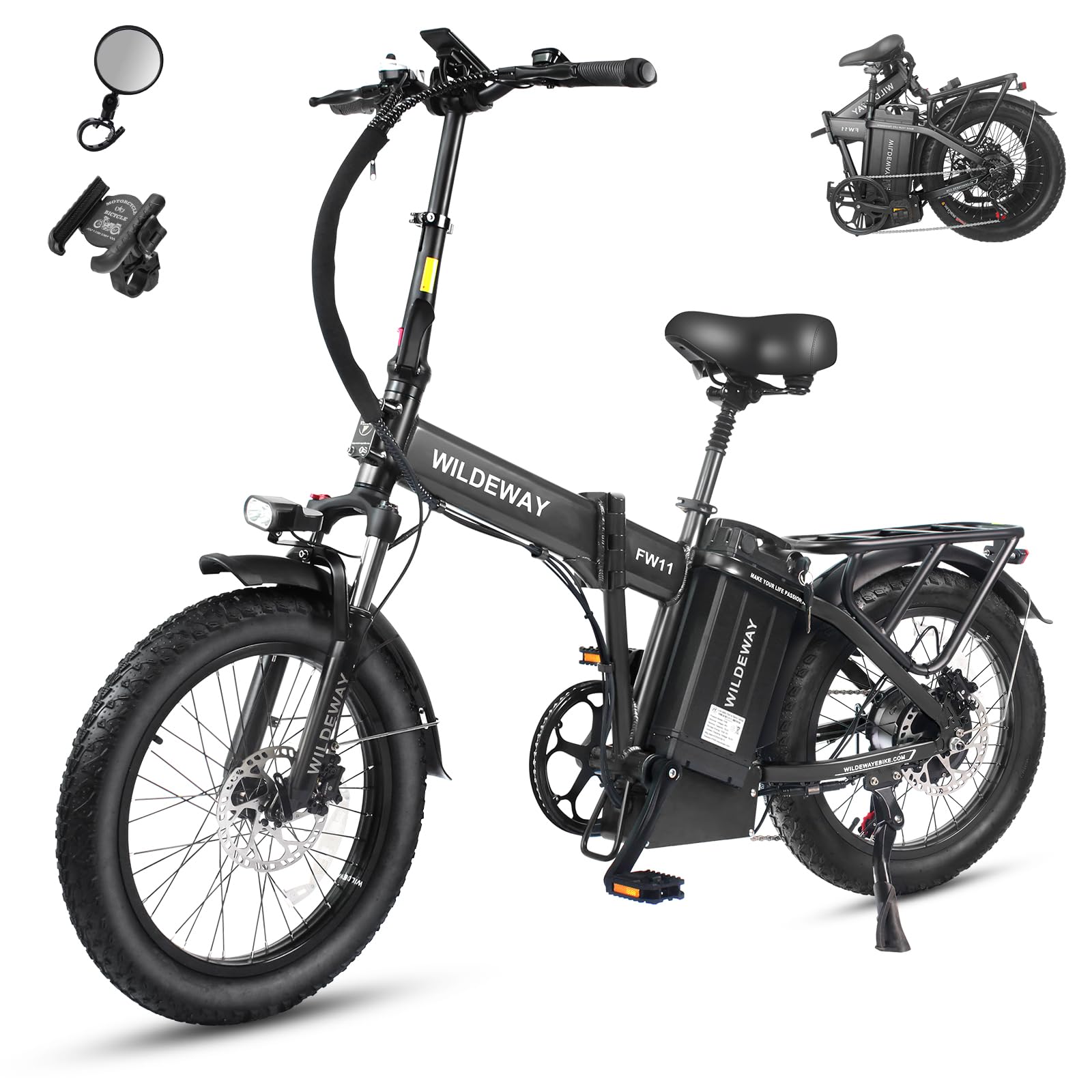 Amazon.com : Wildeway Folding Electric Bike for Adults with 32Ah