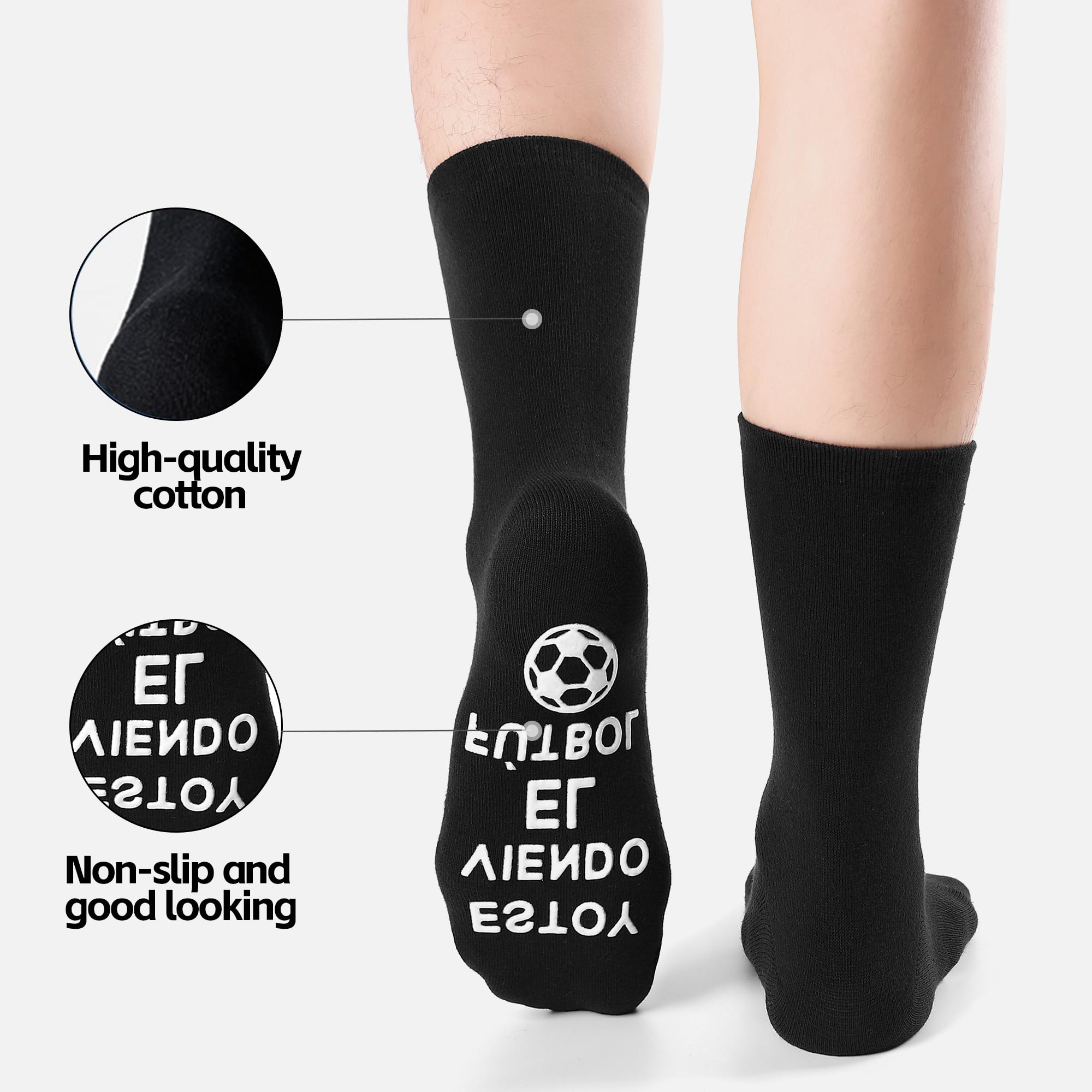 BONANGEL Calcetines Hombre Divertidos Algodón Calcetines 39-46 Regalo Hombres Padre Abuelo Novio Fanáticos Fútbol Calcetines Antideslizantes Regalo Cumpleaños