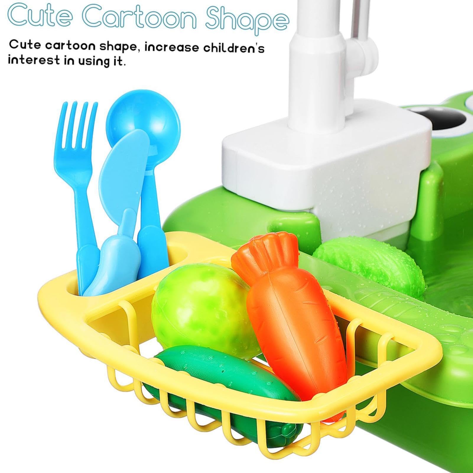 Lavello da gioco con acqua corrente - 42 x 26 x 29 cm Giocattolo per lavello elettrico per bambini, giocattolo da cucina per bambini | Giocattoli interattivi per la circolazione 'acqua