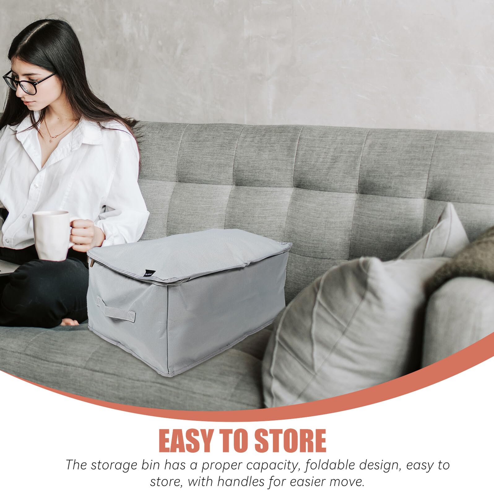 Mikikit Contenitore Portaoggetti Pieghevole Capacità con Maniglie per Coperte Piumoni e Vestiti Organizer Sottoletto Resistente Camera e Armadio