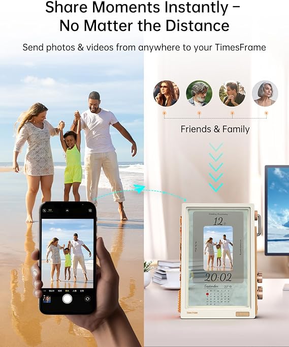 Divoom Times Frame-10.1 WiFi Digital Picture Frame with 64GB, Free App with No Subscription Fees, Supports Uploading Photos/Videos/Calendars/Weather/Sports Scores and Various DIY Content