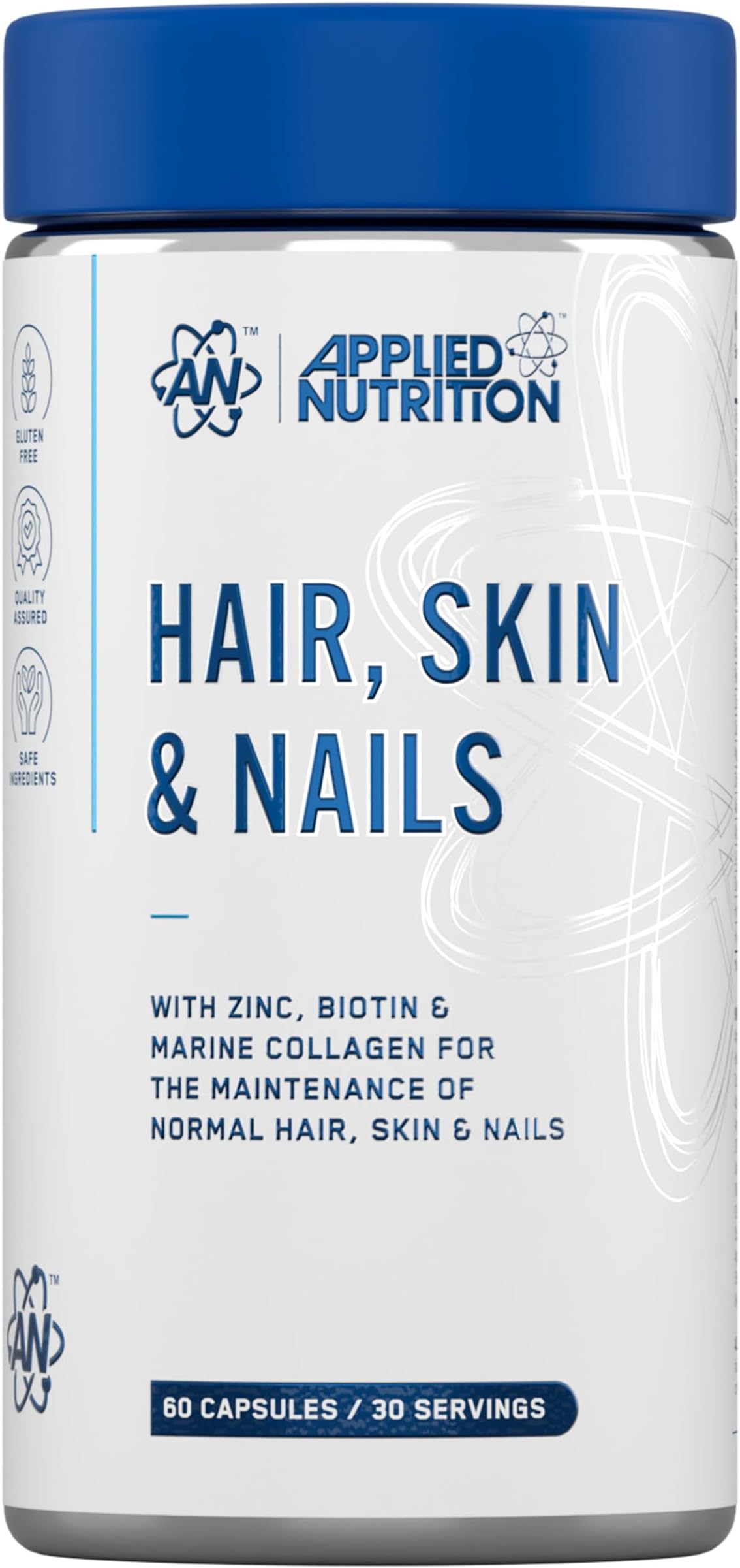 Biotin & Marine Collagen for Healthy Hair Growth, Skin & Nails Supplement with 10000 mcg Biotin - Vitamin B7, Zinc, Ashwagandha and Vitamin Blend (60 Capsules - 30 Servings)