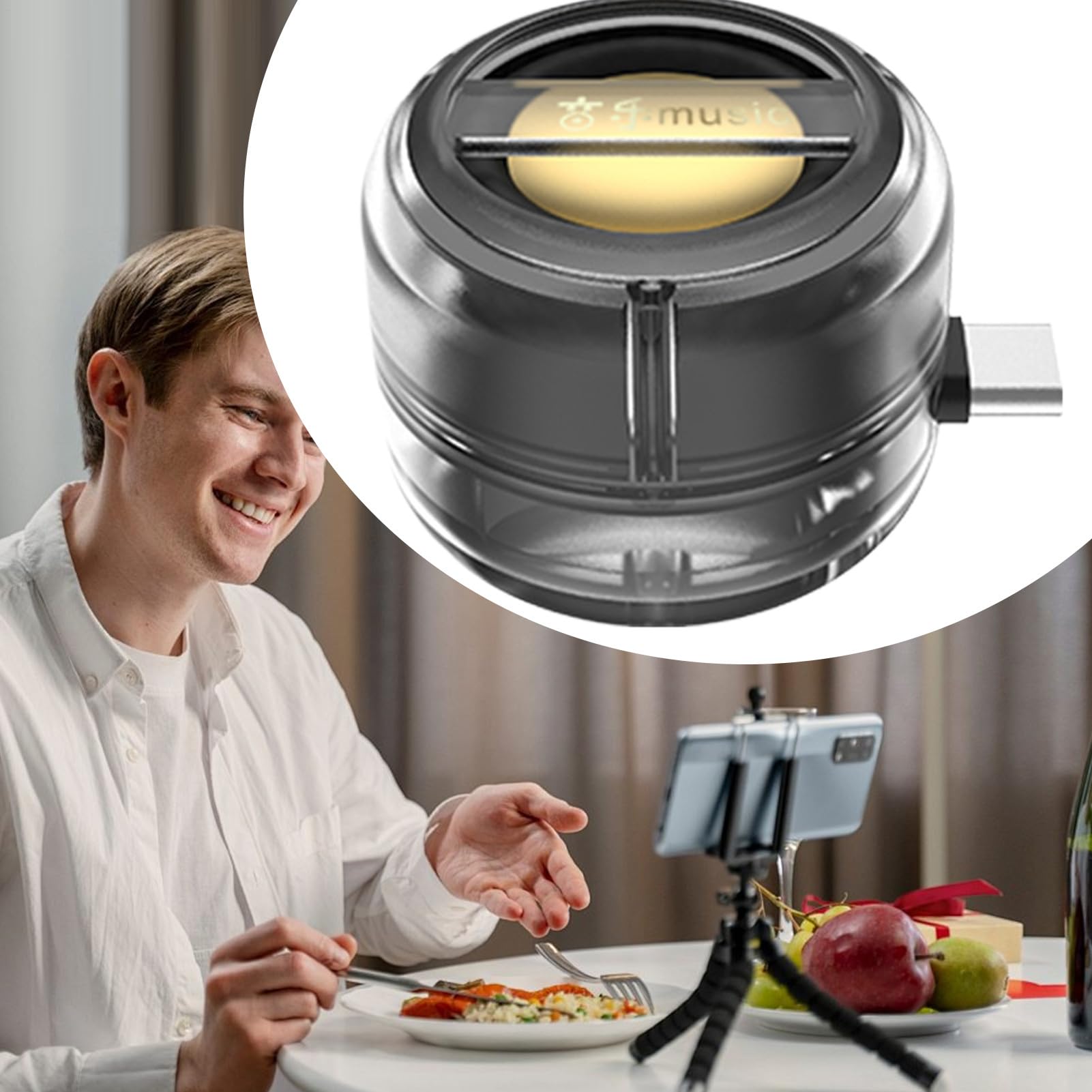Amplificateur De Son Portable 5X - Haut-parleur Compact Pour Téléphone, Guitare, Appels - Autonomie 5-6h - Bleu