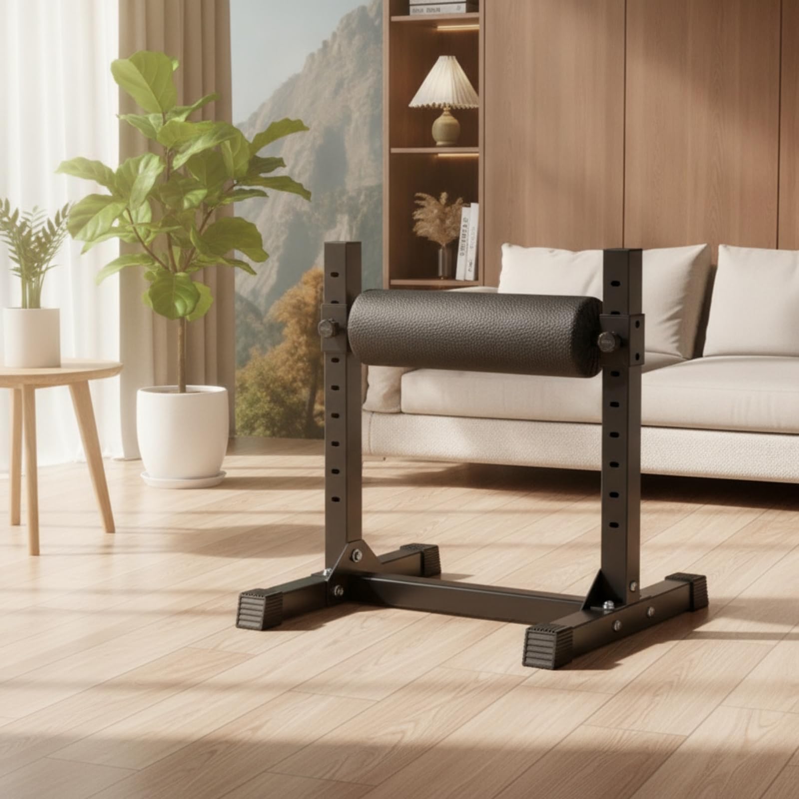 LOVIVER Verstellbarer Beintrainer Bulgarischer Split Squat Stand Rack Trainingsbank Halter mit 9- Höhenverstellung Und Komfortabler Rollenpolsterung aus Stahl PU Und Schaum für Beintraining Athletik
