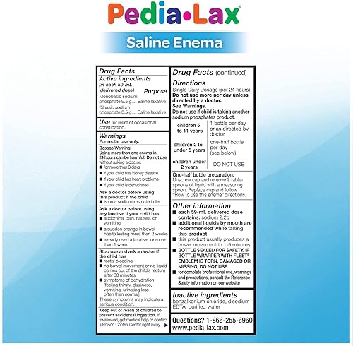 Miniatura 2 de Fleet Pedia-Lax para edades de 2 a 11 años de enema laxante salino 2.25 onzas (cantidad de 6)