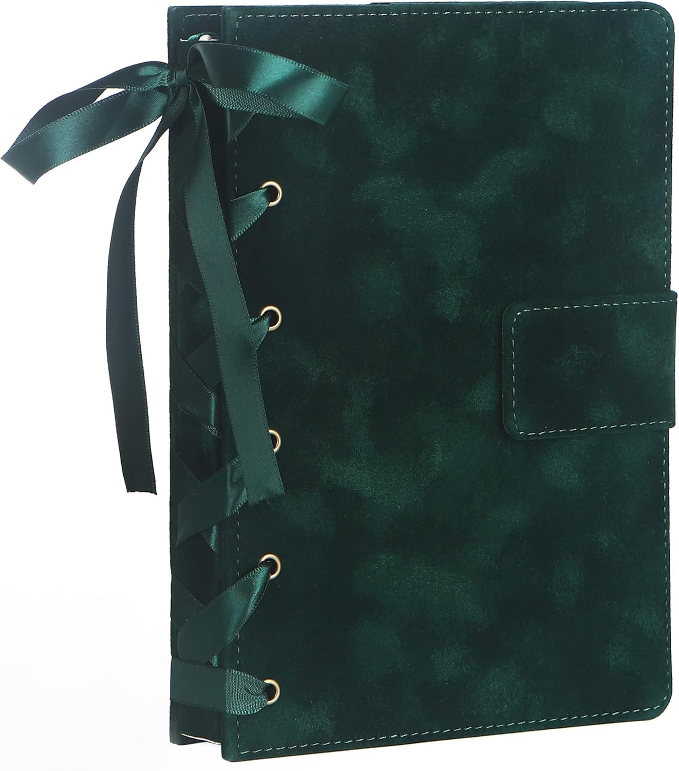 SuperBowell A5 Velvet Journal Notebook,Hardcover Lined Journal,Magnet Closure,Gold Foil Edges, Two Bookmark Ribbons,5.9"X8.58",256 Pages,Perfect Journal For Women (Green) : Office Products