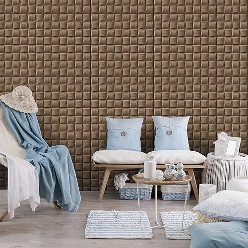 Miniatura 5 de 8 paneles de pared de ladrillo 3D de 12 x 12 pulgadas autoadhesivos despegar y pegar azulejos de pared de ladrillo papel pintado de ladrillo 3D para