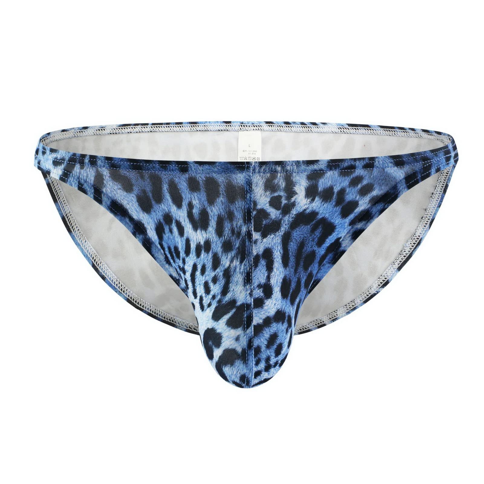 Faringoto Stampa leopardata Slip Uomo Cool Biancheria Intima Maschio Comodo U Convesso rigonfiamento Sacchetto Uomo Bikini Mutande Pantaloncini