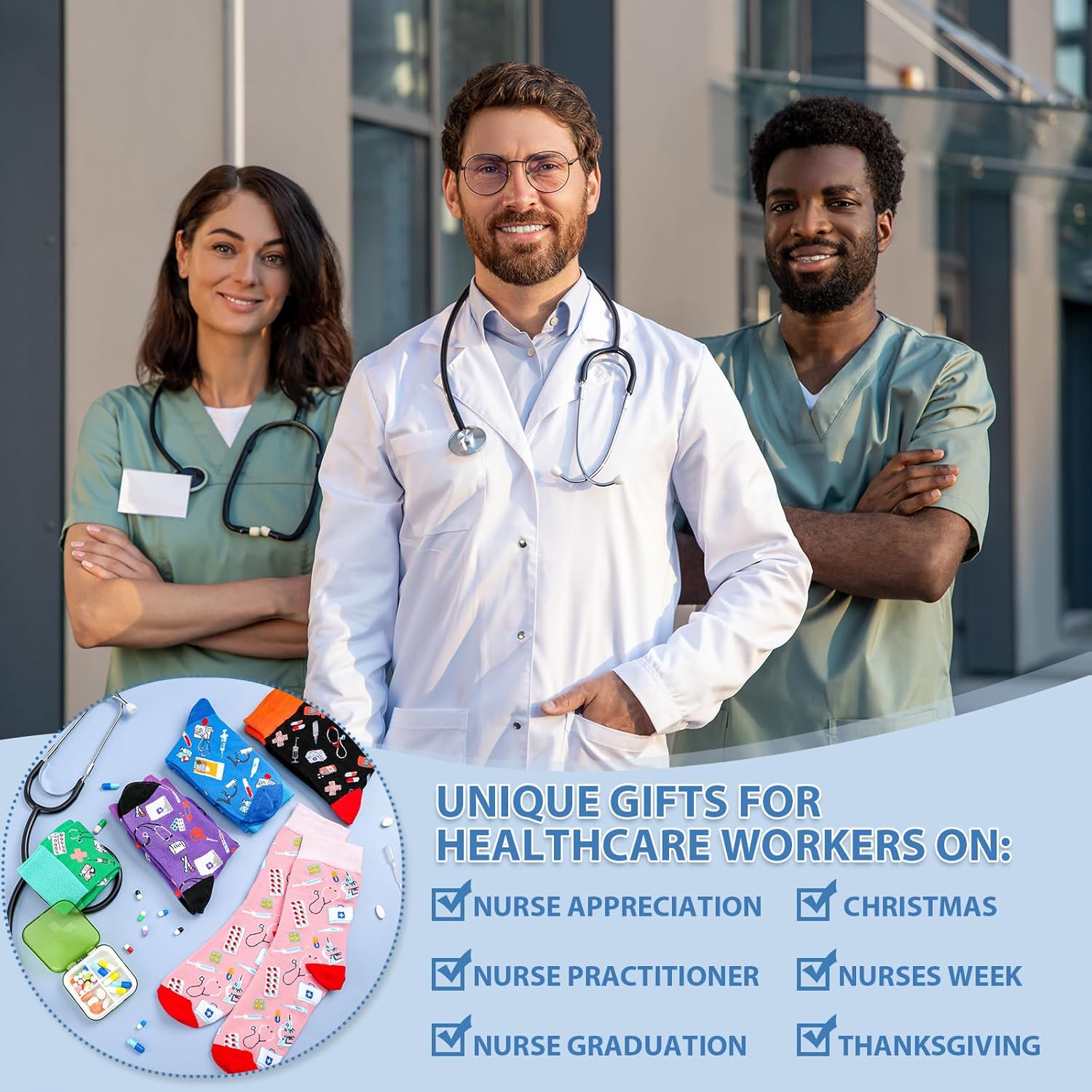 Hercicy 6 Pairs Women's Funny Nurse Socks, Nurse Week & Doctor Day Appreciation Gifts for Medical Assistants - Image 5